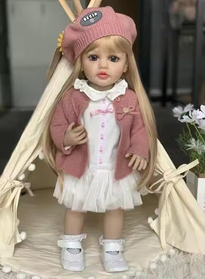 Daji Reborn Baby Dolls Silicone Full Body, Realistic Lifelike Newborn Dolls Girl, Silicone Reborn Baby Doll for Age 3+, Christmas Reborn Gift Set, 22 Inch, Multicolor - Image 5